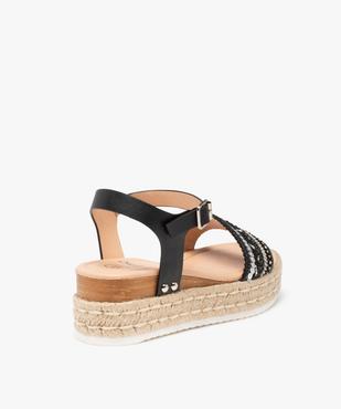 Sandales femme compensées à bride ornée de strass vue4 - GEMO(URBAIN) - GEMO