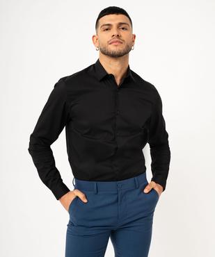 Chemise manches longues coupe droite en coton stretch homme vue1 - GEMO 4G HOMME - GEMO