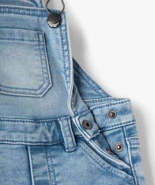 Salopette bébé garçon courte en jean délavé vue2 - GEMO(BEBE DEBT) - GEMO