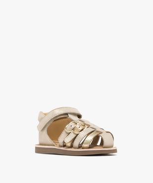 Sandales en cuir métallisé à brides bébé fille - NA! vue2 - NA! GEMO FOR GOOD - GEMO