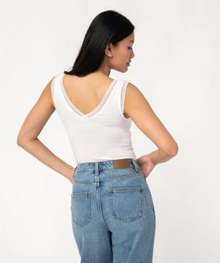 Débardeur avec col V en dentelle femme vue3 - GEMO 4G FEMME - GEMO