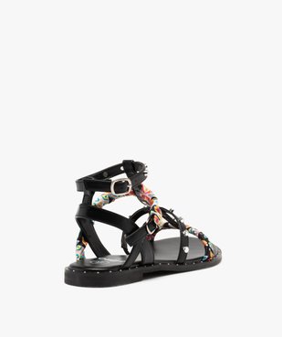 Sandales femme à talon plat brides à clous originales vue4 - GEMO (CASUAL) - GEMO