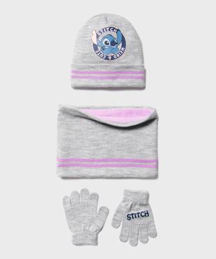 Ensemble 3 pièces bonnet, tour de cou et gants motif Stitch fille - Disney vue1 - LILO & STITCH - GEMO