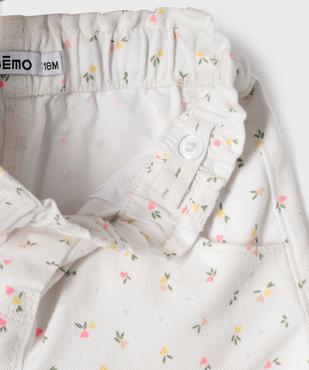 Short en coton fleuri à taille élastiquée bébé fille vue2 - GEMO(BEBE DEBT) - GEMO