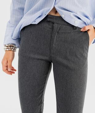 Pantalon droit extensible en toile chinée avec ceinture femme vue4 - GEMO(FEMME PAP) - GEMO