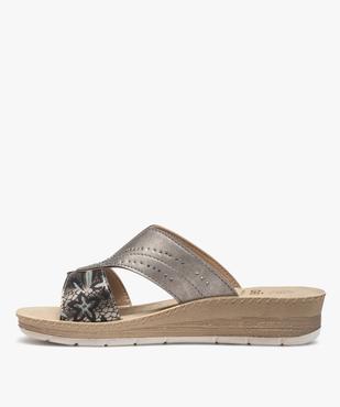 Sandales femme confort forme mule avec brides scintillantes vue3 - GEMO (CONFORT) - GEMO