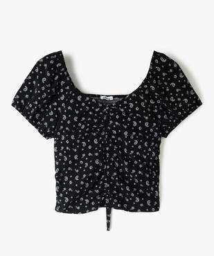 Blouse fille courte à dos smocké vue1 - GEMO (JUNIOR) - GEMO