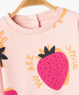 Sweat molletonné bébé fille avec motifs et message vue2 - GEMO 4G BEBE - GEMO