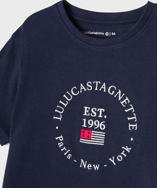 Tee-shirt manches courtes avec inscription brodée garçon - LuluCastagnette vue2 - LULU CASTAGNETTE GEMO FOR GOOD - GEMO