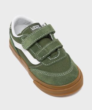 Baskets basses en cuir et textile fermeture scratch garçon - Vans vue5 - VANS - GEMO