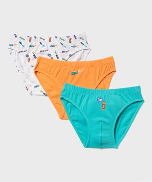 Slips en coton à motifs voitures garçon (lot de 3) vue1 - GEMO 4G GARCON - GEMO