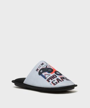 Mules en jersey et velours imprimé gaming homme vue2 - GEMO(HOMWR HOM) - GEMO