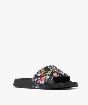 Mules de piscine imprimé fleuri à bandeau moussé femme  vue2 - GEMO (PLAGE) - GEMO