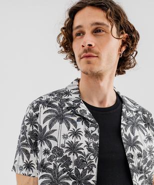 Chemise manches courtes en coton imprimé tropical homme vue2 - GEMO 4G HOMME - GEMO