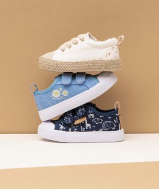 Baskets bébé fille dessus en toile et semelle en corde vue6 - GEMO 4G BEBE - GEMO