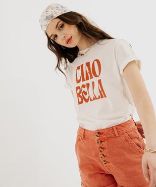 Tee-shirt manches courtes imprimé femme vue1 - GEMO 4G FEMME - GEMO