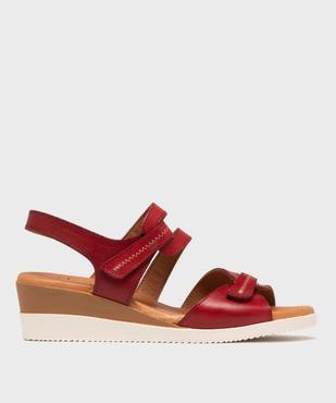 Sandales femme compensées à brides scratch en cuir vue7 - VALENTINA BALDA - GEMO