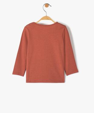 Tee-shirt bébé fille manches longues avec motifs et inscriptions vue3 - GEMO 4G BEBE - GEMO
