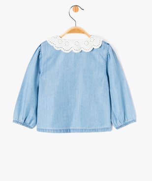 Blouse trapèze à manches longues et col brodé bébé fille - LuluCastagnette vue5 - LULUCASTAGNETTE - GEMO