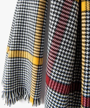 Écharpe femme motif pied de poule et carreaux vue2 - GEMO (ACCESS) - GEMO