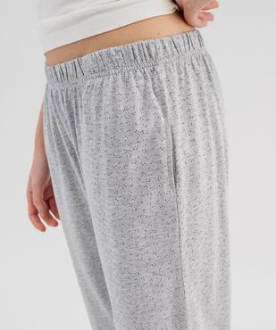 Pantalon de pyjama à pois en jersey de coton femme vue2 - GEMO 4G FEMME - GEMO