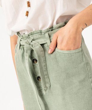Jupe en toile denim avec ceinture femme vue2 - GEMO 4G FEMME - GEMO