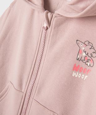 Sweat zippé à capuche en molleton doux imprimé bébé fille - Les Produits Malins vue2 - GEMO 4G BEBE - GEMO