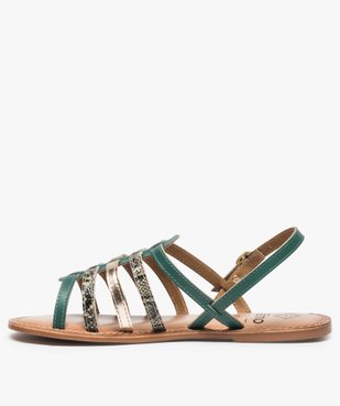 Sandales femme spartiates en cuir spécial pied large vue3 - GEMO (CASUAL) - GEMO