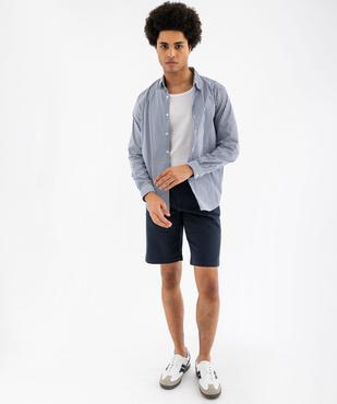 Bermuda chino droit avec ceinture tressée homme vue4 - GEMO (HOMME) - GEMO
