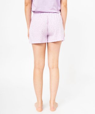 Short de pyjama imprimé en viscose femme vue3 - GEMO 4G FEMME - GEMO