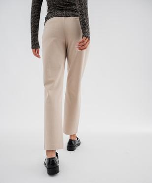 Pantalon droit en maille extensible à chevrons femme  vue3 - GEMO(FEMME PAP) - GEMO