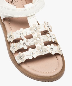 Sandales fille unies à brides fleurs et à scratch vue6 - GEMO (ENFANT) - GEMO