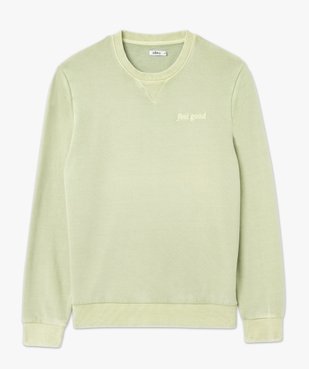 Sweat coloris unique avec broderie poitrine homme vue4 - GEMO (HOMME) - GEMO