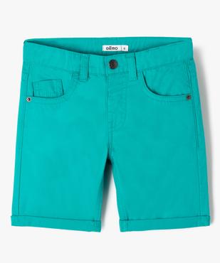 Bermuda en twill avec revers cousus garçon vue1 - GEMO 4G GARCON - GEMO