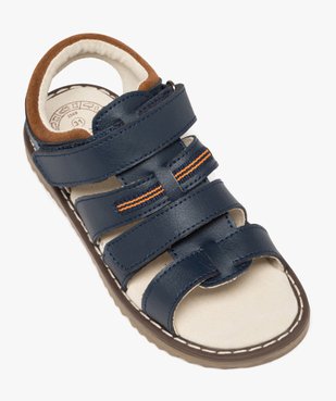 Sandales garçon en cuir multibrides scratch et semelle crantée - Alma planète vue5 - ALMA - GEMO