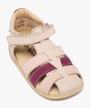 Chaussures premiers pas ouvertes en cuir bébé fille - Kickers vue5 - KICKERS - GEMO