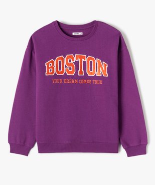 Sweat fille molletonné avec inscription brodée vue2 - GEMO (JUNIOR) - GEMO