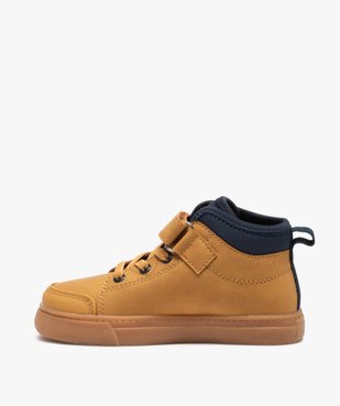 Baskets garçon mid-cut unies à col contrastant vue3 - GEMO (ENFANT) - GEMO