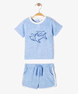 Ensemble bébé garçon 2 pièces : short + tee-shirt en éponge vue1 - GEMO(BEBE DEBT) - GEMO