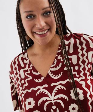 Blouse imprimée à col V femme grande taille vue4 - GEMO 4G GT - GEMO