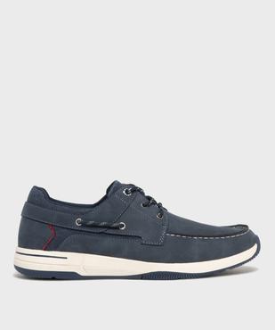 Chaussures bateau à lacets et semelle sport homme vue2 - URBAN STEPS - GEMO