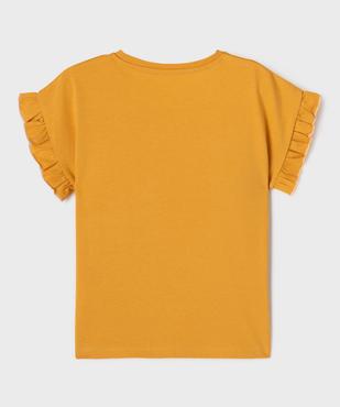 Tee-shirt manches courtes à volants fille vue3 - GEMO 4G FILLE - GEMO