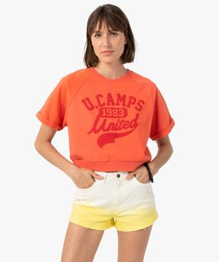 Sweat femme court à manches courtes – Camps United vue2 - CAMPS UNITED - GEMO