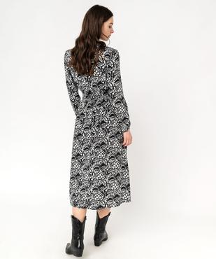 Robe longue à motifs fleuris décolleté cache-coeur femme vue3 - GEMO(FEMME PAP) - GEMO