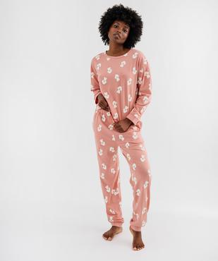 Pyjama en jersey de coton imprimé caniches femme vue2 - GEMO 4G FEMME - GEMO