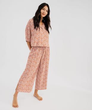 Pantalon de pyjama fluide imprimé femme vue4 - GEMO 4G FEMME - GEMO