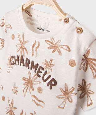 Tee-shirt manches courtes à motifs palmiers bébé garçon vue2 - GEMO(BEBE DEBT) - GEMO