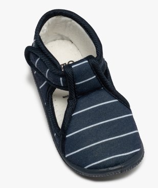 Chaussons bébé garçon en jersey fermeture scratch vue5 - GEMO 4G BEBE - GEMO