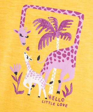 Tee-shirt à manches courtes avec motif jungle et paillettes bébé fille vue2 - GEMO 4G BEBE - GEMO