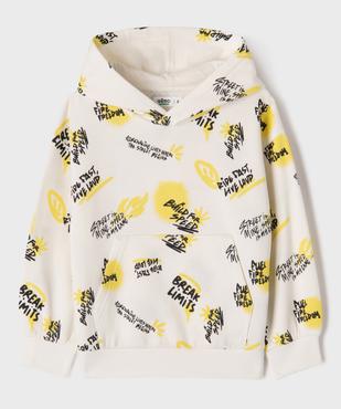 Sweat à capuche avec inscriptions graffiti garçon vue1 - GEMO 4G GARCON - GEMO